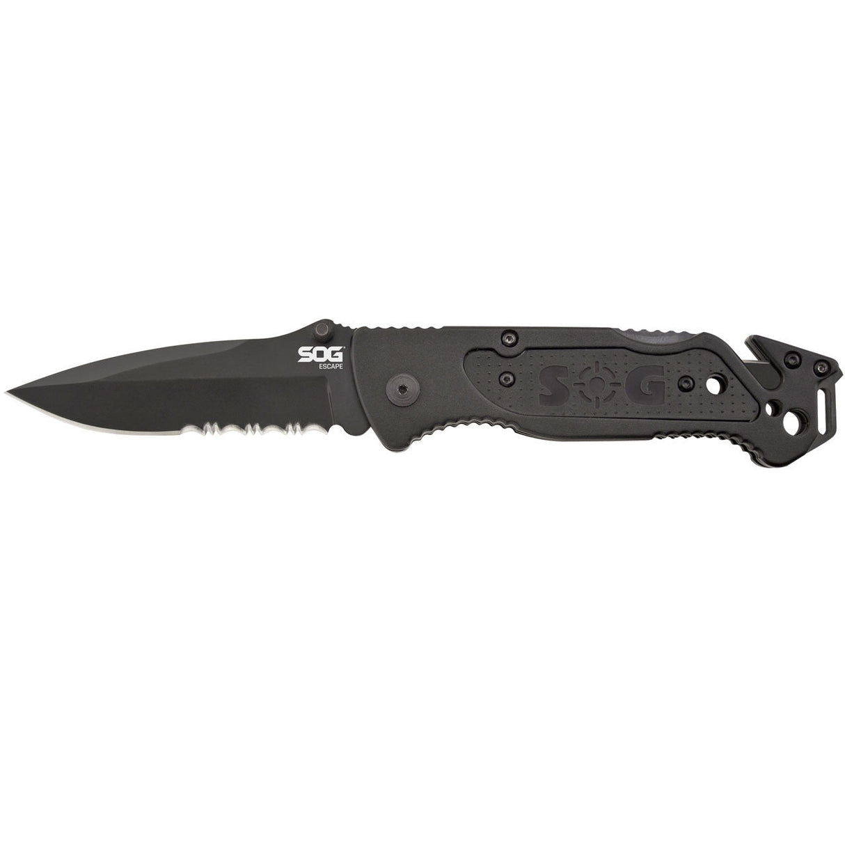 Couteau pliant SOG Escape acier 9Cr18MoV lame 83 mm revêtement TiNi coupe-lien