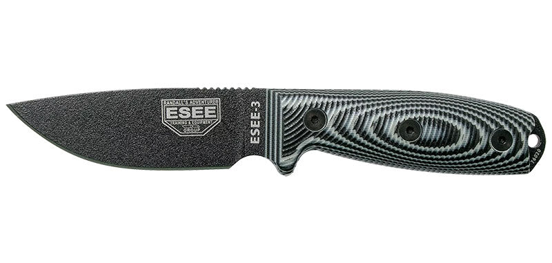 Couteau à lame fixe ESEE ESEE-3 3PMB001 acier Carbone lame 88 mm lame drop point
