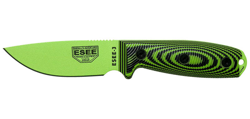 Couteau à lame fixe ESEE ESEE-3 3PMVG007 acier Carbone lame 88 mm