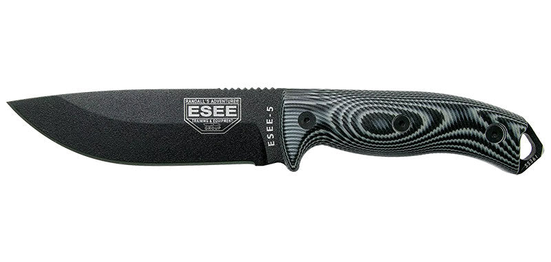Couteau à lame fixe ESEE ESEE-5 5PB002 acier Carbone lame 132 mm lame drop point