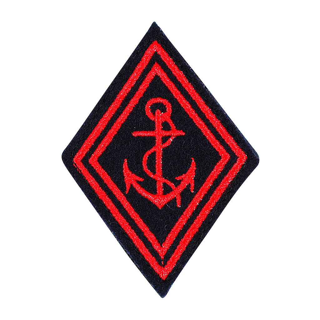 Écusson losange rouge des troupes de marine Ares à dos auto-agrippant