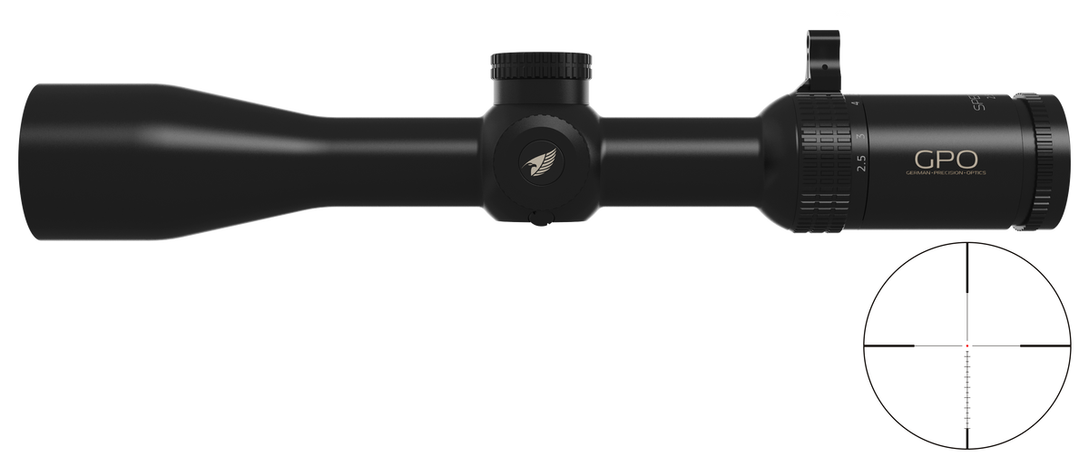 Lunette GPO Spectra 4X 2,5-10x44i grossissement 2,5-10 x 44 mm champ 16,2 m - 4,1 m à 100 mètres