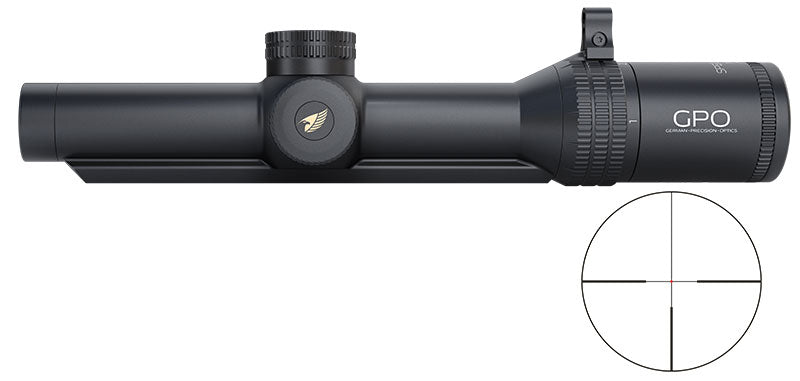 Lunette rail GPO Spectra 8X 1-8x24 grossissement 1-8 x 24 mm champ 40,4 m - 4,8 m à 100 mètres