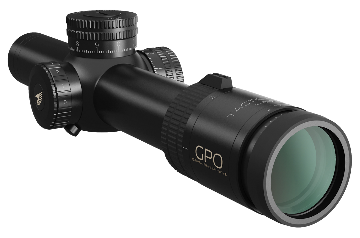 Lunette GPO Tactical 1-8x24 grossissement 1-8 x 24 mm champ 35 m - 4,4 m à 100 mètres