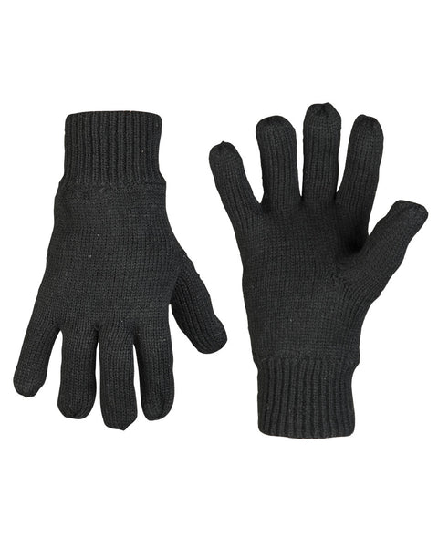 Gants d'hiver Mil-Tec en maille acrylique doublés Thinsulate avec poignet élastique
