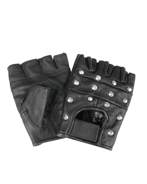 Gants mitaines Mil-Tec en cuir de bovin à rivets dorsaux et serrage auto-agrippant