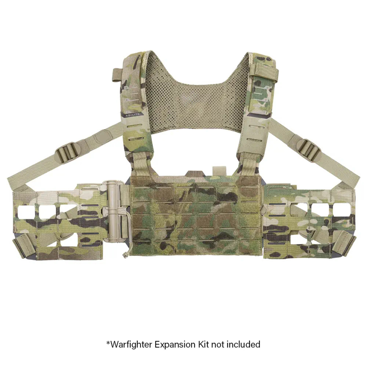 Gilet chest rig Agilite Reaper 380 g compatible placard et MOLLE à harnais HX ajouré