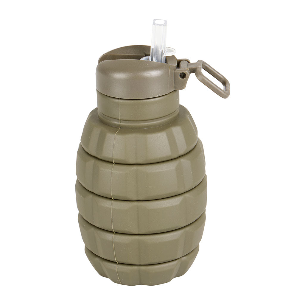 Gourde pliable Ares en silicone alimentaire extensible de 270 à 500 ml avec anneau