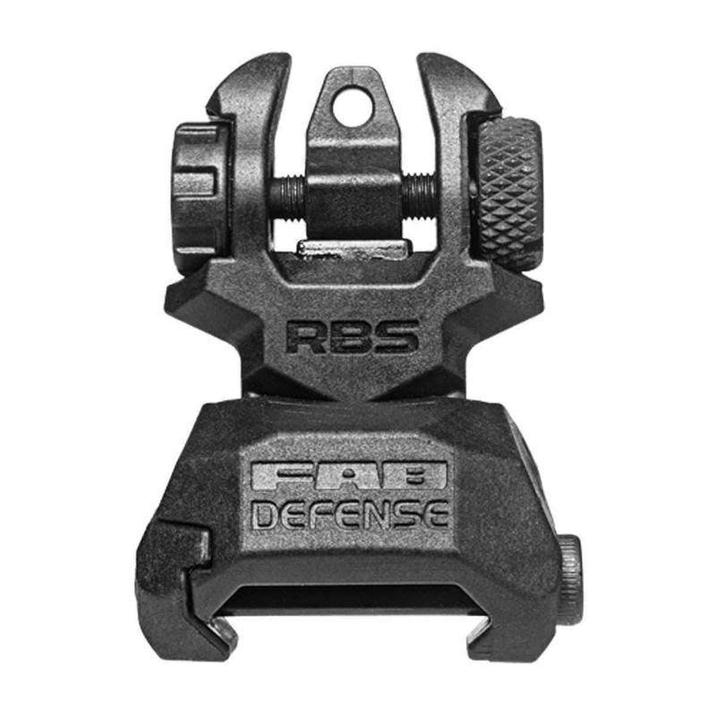 Hausse auxiliaire à double œilleton FAB Defense RBS à réglage de dérive pour rail Picatinny