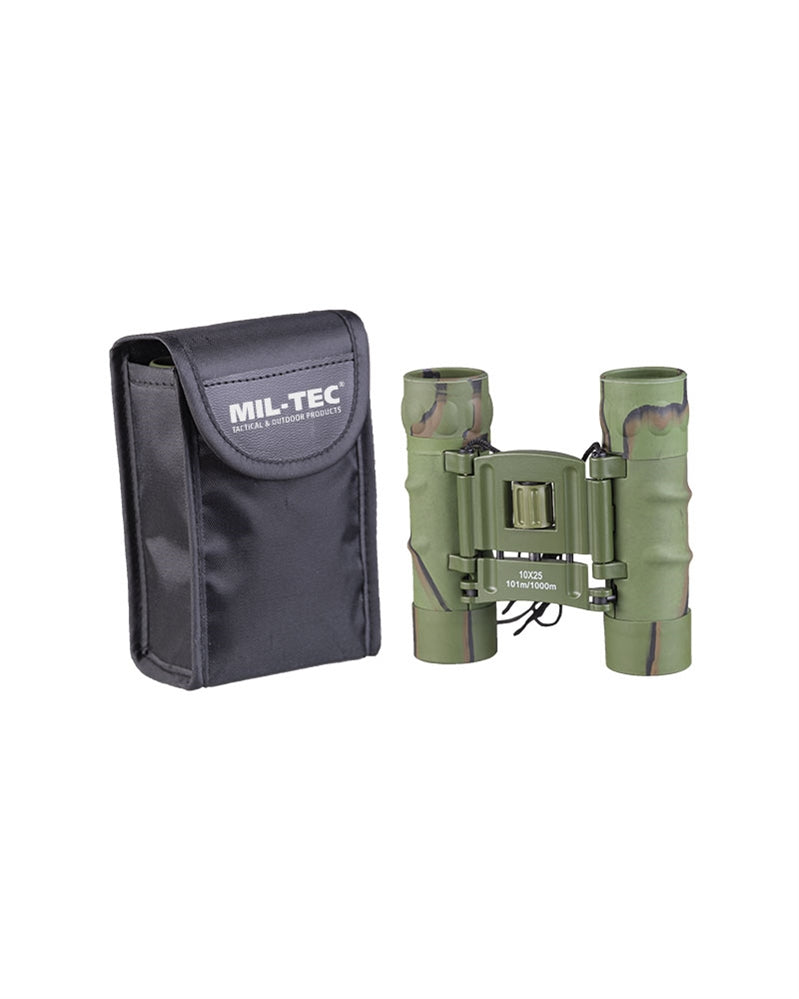 Jumelles pliantes Mil-Tec Gen II 10 x 25 champ 101 m avec pochette nylon