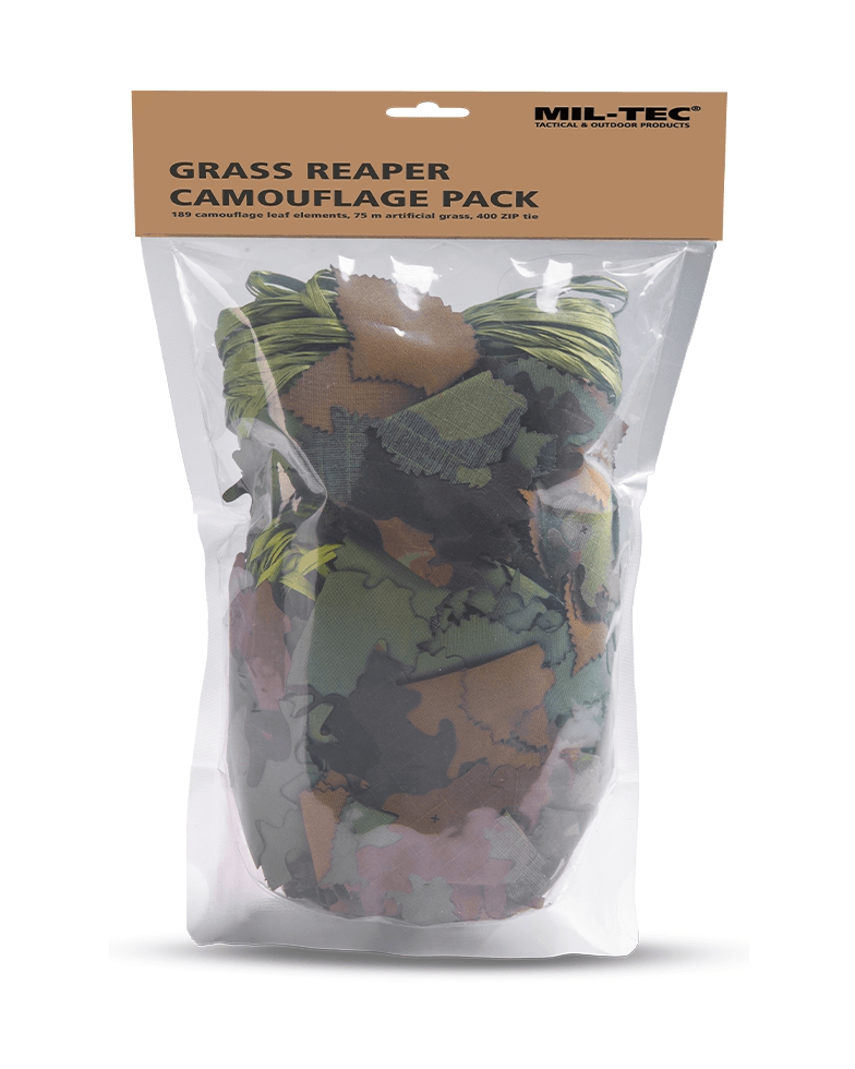 Kit camouflage Mil-Tec Grass Reaper 189 feuilles et 75 m d'herbe artificielle pour tenue Ghillie