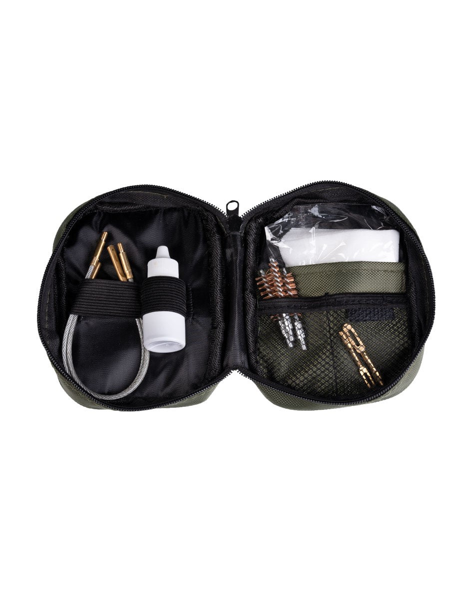 Kit de nettoyage Mil-Tec pour pistolet boîtier 15 × 12 cm calibres 9 mm 22 38 357 40 et 45