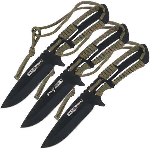 Lot de 3 couteaux de lancer Cold Steel Sure Flight Sport acier 420 lame 102 mm