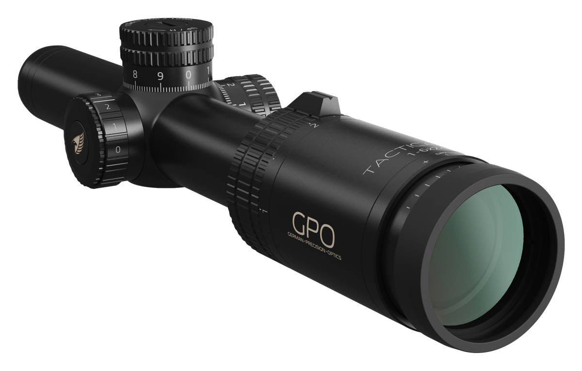 Lunette GPO Tactical 1-6x24 grossissement 1-6 x 24 mm champ 38 m - 6,3 m à 100 mètres