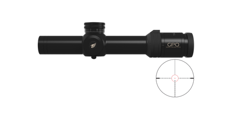 Lunette GPO Tactical 1-8x24 grossissement 1-8 x 24 mm champ 35 m - 4,4 m à 100 mètres