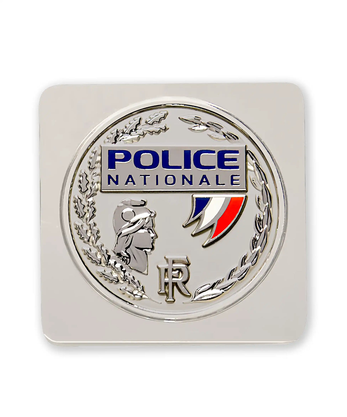 Médaille Police Nationale GK Pro support carré zinc nickelé