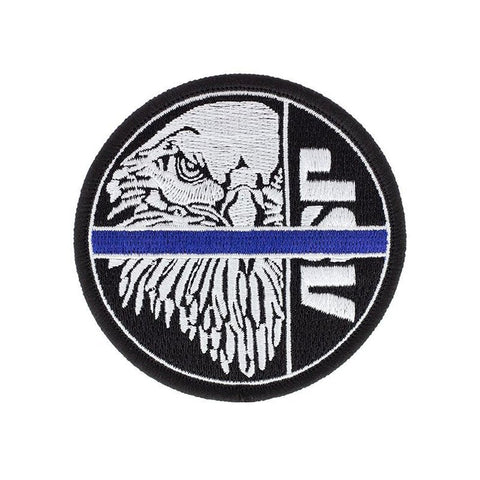 Morale patch ASP Blue Line à l'aigle brodé, dos auto-agrippant, 7,62 cm
