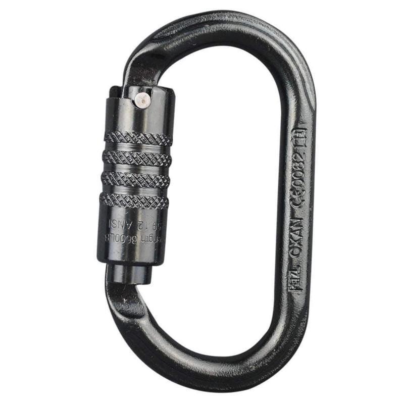 Mousqueton acier Petzl Oxan à verrouillage automatique triple action, 38 kN