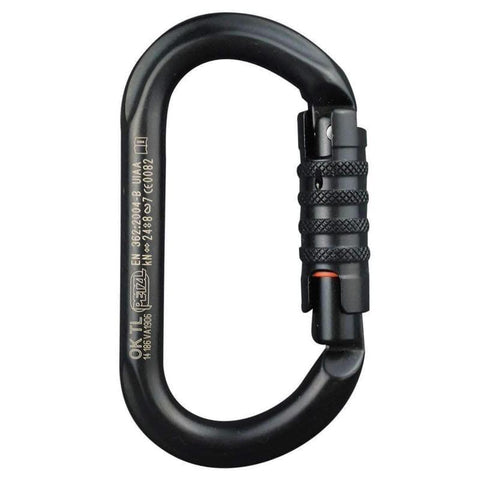 Mousqueton ovale Petzl OK à verrouillage automatique triple action, 25 kN