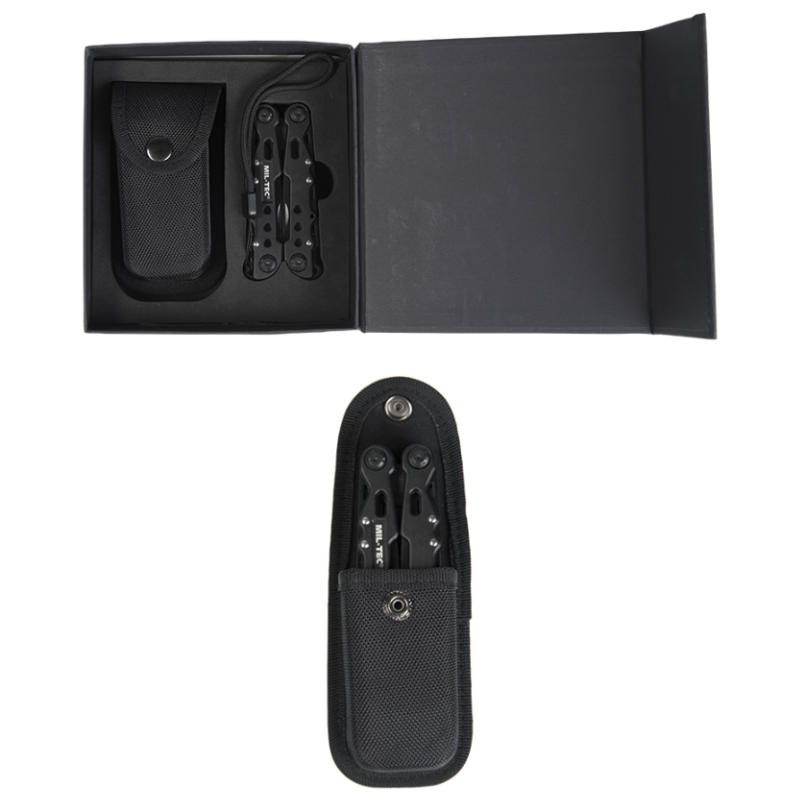 Outil multifonctions Mil-Tec Black LG 9 outils acier 2Cr13 boîtier aluminium avec étui