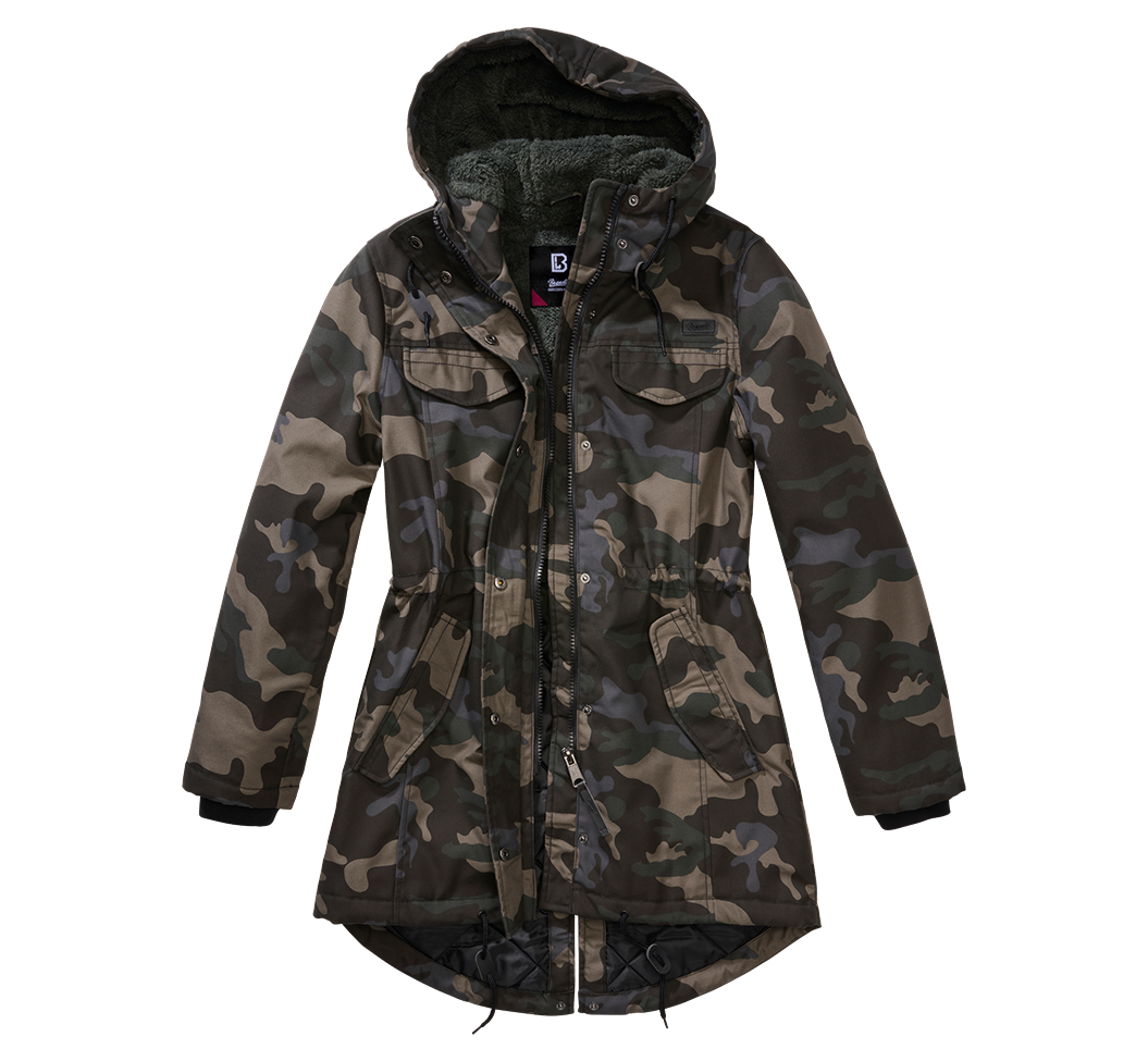Parka Brandit Marsh Lake coupe femme à pans longs doublure matelassée et peluche