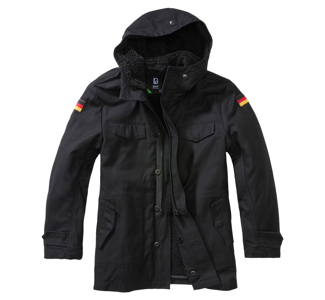 Parka enfant Brandit BW coton doublure d'hiver amovible capuche doublée et cinq poches