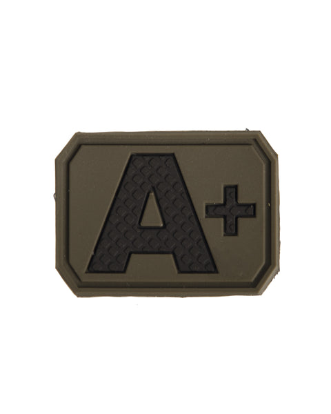 Patch groupe sanguin A positif Mil-Tec en PVC 3,8 x 2,8 cm à dos auto-agrippant
