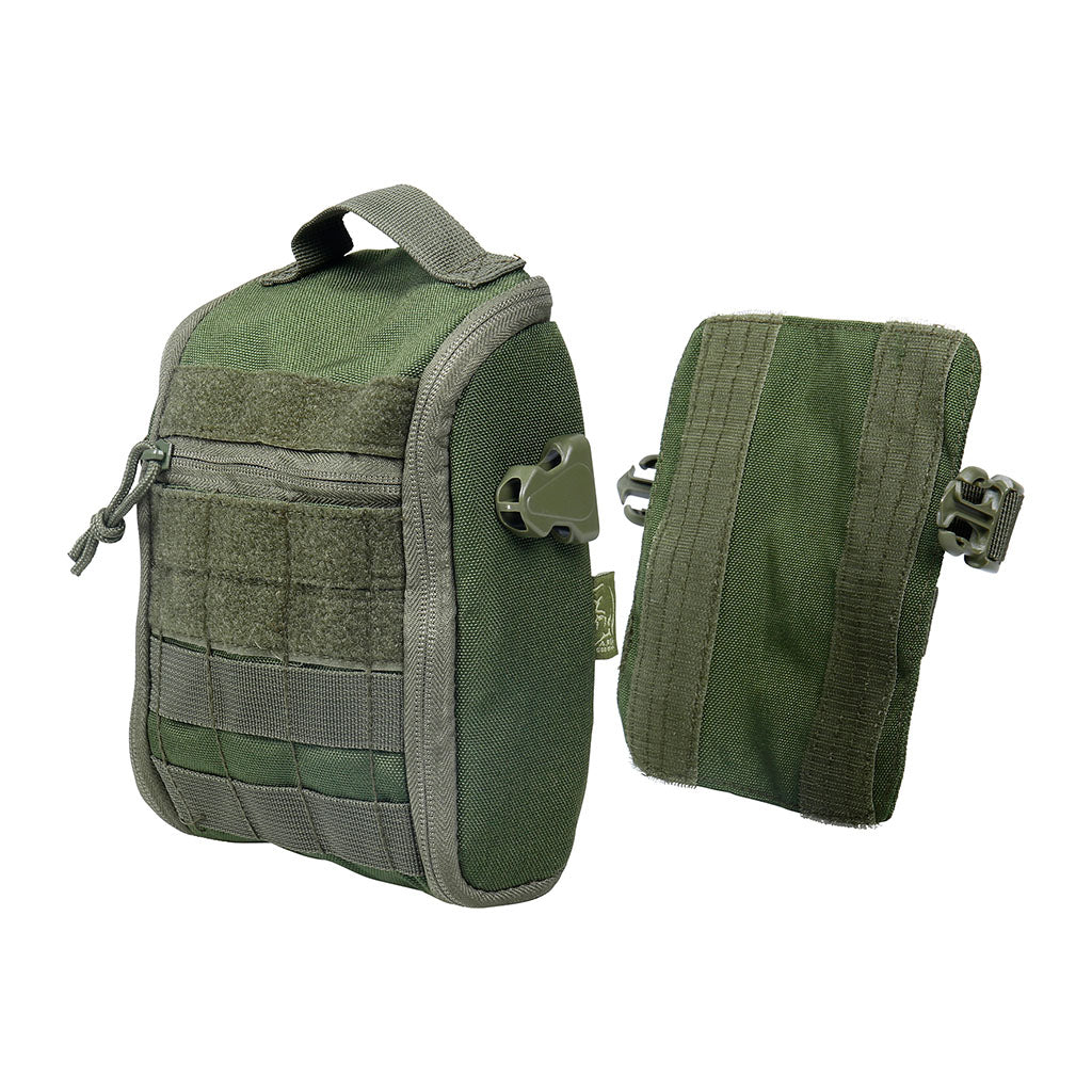 Pochette médicale Ares MOLLE détachable à ouverture complète et compartiments élastiques