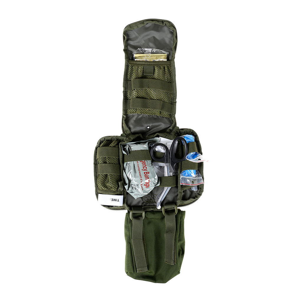 Pochette médicale garnie Ares MOLLE avec garrot pansement compressif et ciseaux