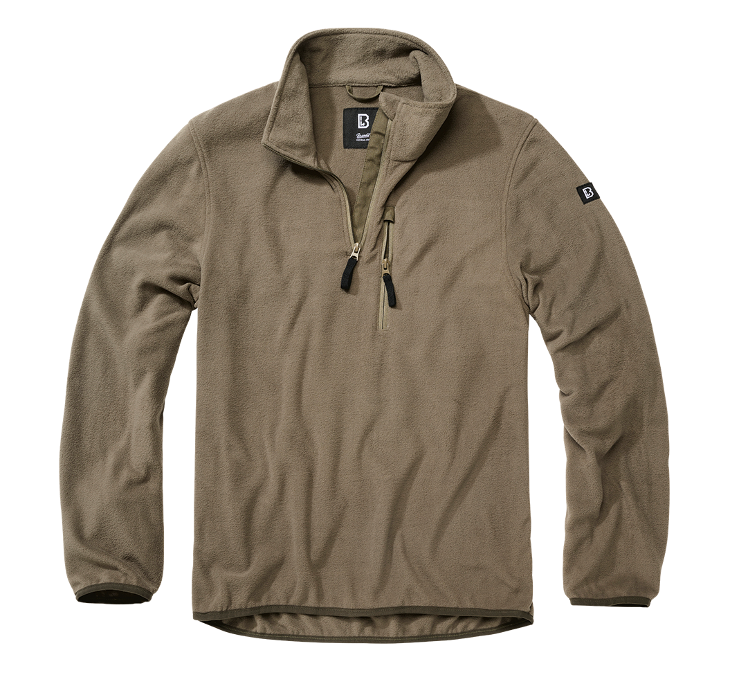 Polaire Brandit Fleece Troyer 170 g/m² col montant et poche de poitrine dissimulée