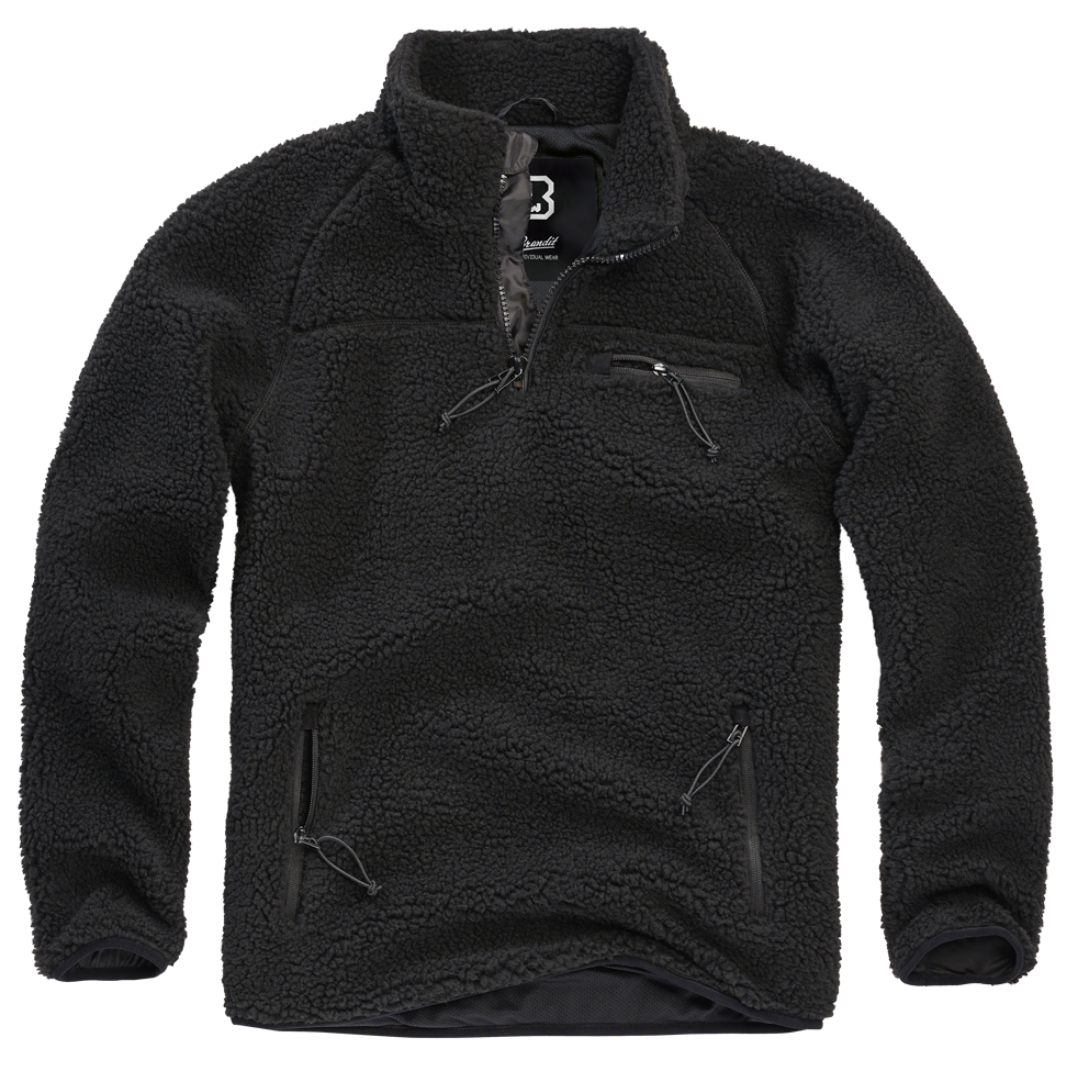 Polaire Brandit Teddyfleece Troyer doublée col montant quatre poches et bas élastiqué