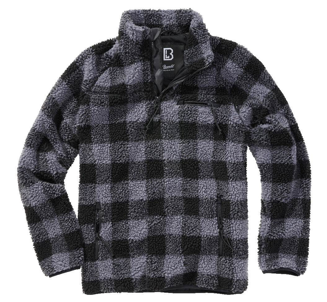 Polaire Brandit Teddyfleece Troyer doublée col montant quatre poches et bas élastiqué