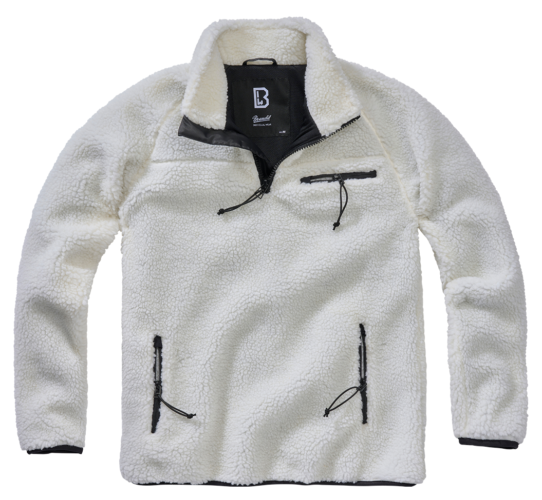Polaire Brandit Teddyfleece Troyer doublée col montant quatre poches et bas élastiqué