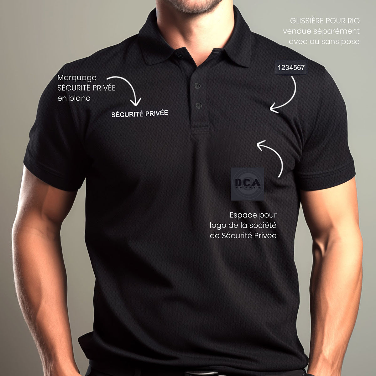 Polo Sécurité privée Patrol Equipement coton piqué 170 g/m² marquage réfléchissant