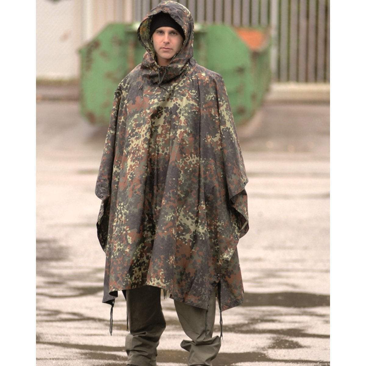 Poncho Mil-Tec type US Army en polyester 210T ripstop enduit polyvinyle colonne d'eau 5000 mm