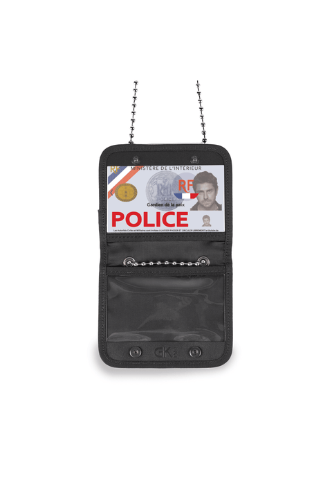Porte-carte de cou GK Pro en polyamide 10,8 cm de large et 17,8 cm ouvert