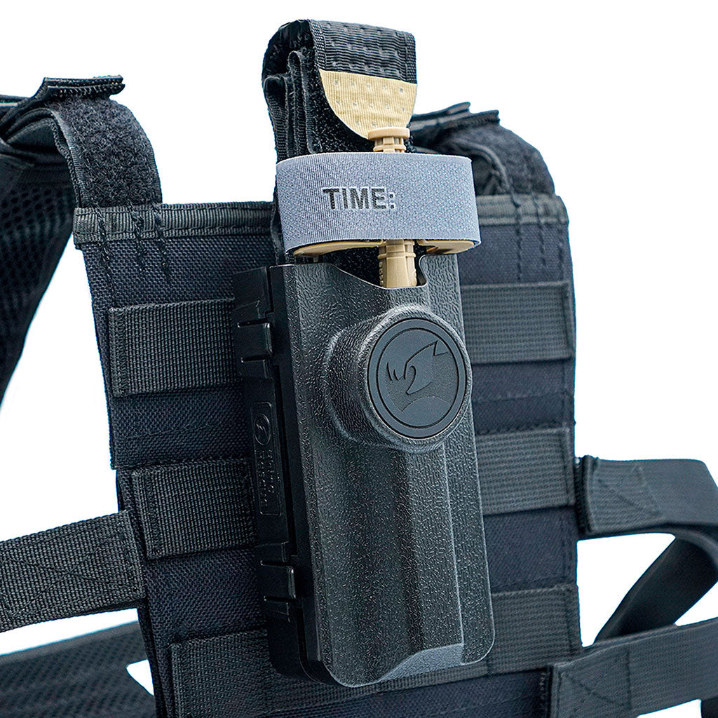 Porte-garrot Ares rigide à ouverture rapide compatible avec la plupart des garrots