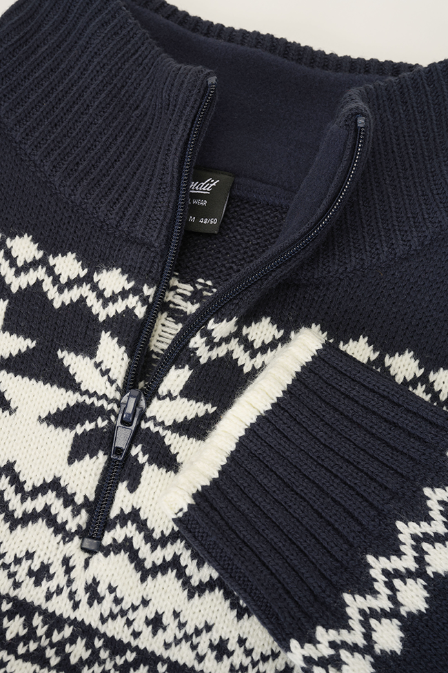 Pull Brandit Norwegian Troyer maille polyacrylique col doublé polaire coupe droite