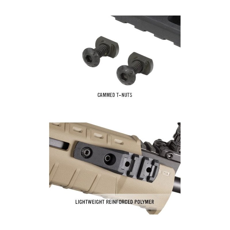 Rail cantilever M-LOK Magpul en polymère 3 fentes pour lampe d'arme ou optique