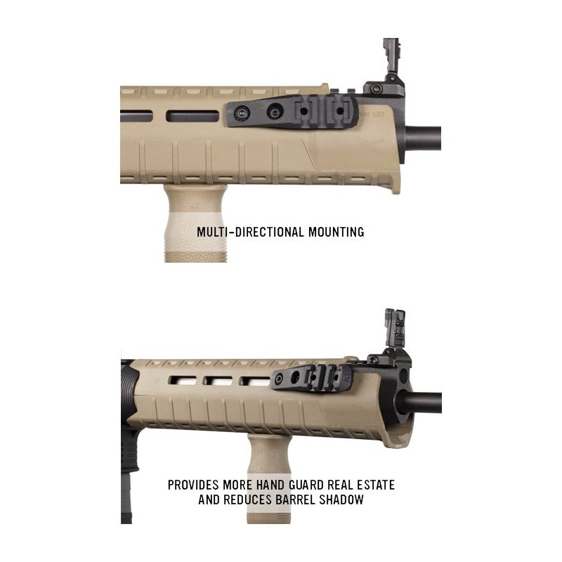 Rail cantilever M-LOK Magpul en polymère 3 fentes pour lampe d'arme ou optique