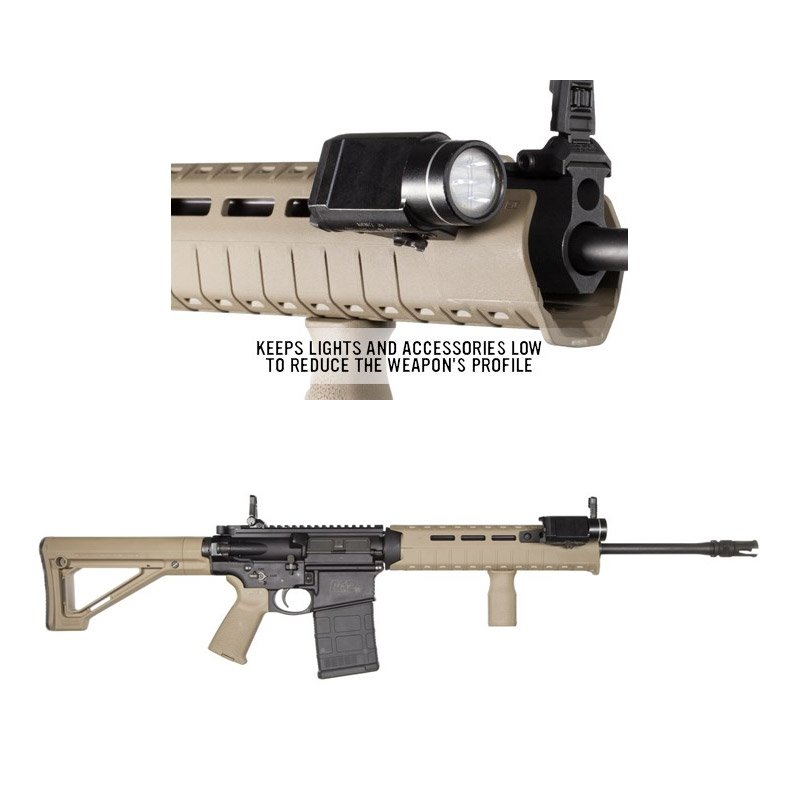 Rail cantilever M-LOK Magpul en polymère 3 fentes pour lampe d'arme ou optique