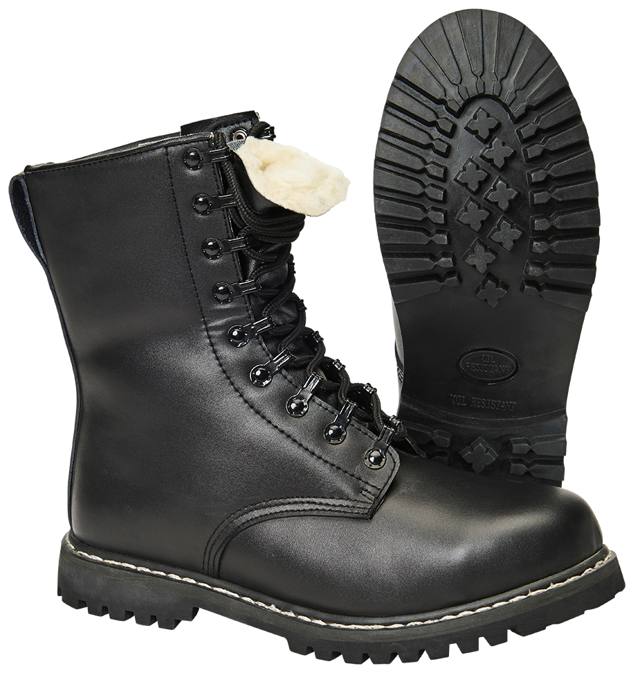 Rangers Brandit Para Boots doublure hiver cuir 9 œillets coque d'acier semelle antihuile