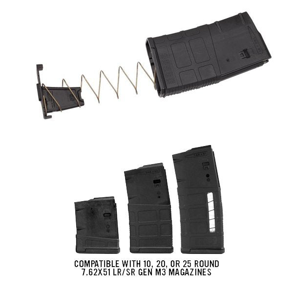 Réducteur de capacité Minus 5 Magpul pour chargeurs PMAG LR/SR M3 7.62x51, lot de 3
