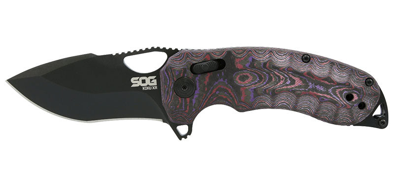 Couteau pliant SOG Kiku XR Fatcarbon acier XHP lame 77 mm lame drop point