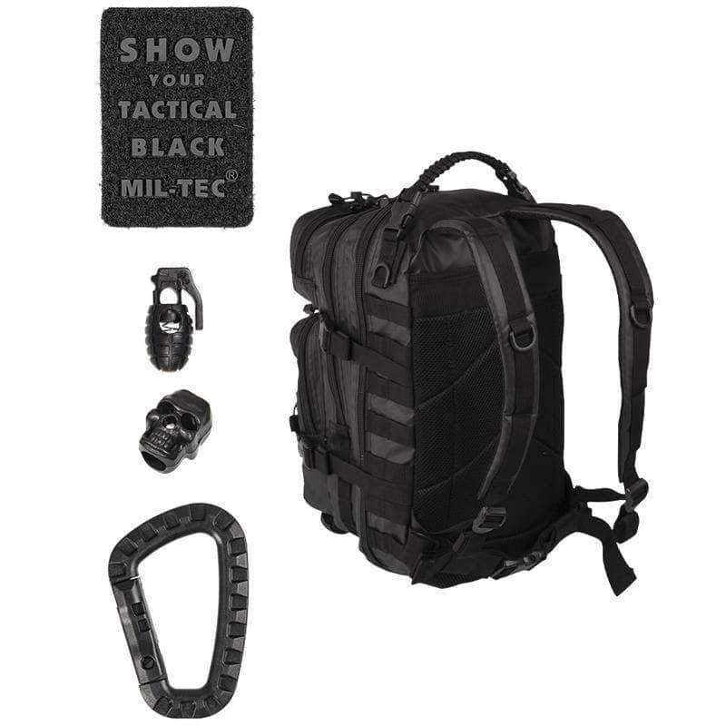 Sac à dos d'assaut Mil-Tec US 20 litres polyester enduit polyuréthane étanche avec poignée paracord et mousqueton ABS