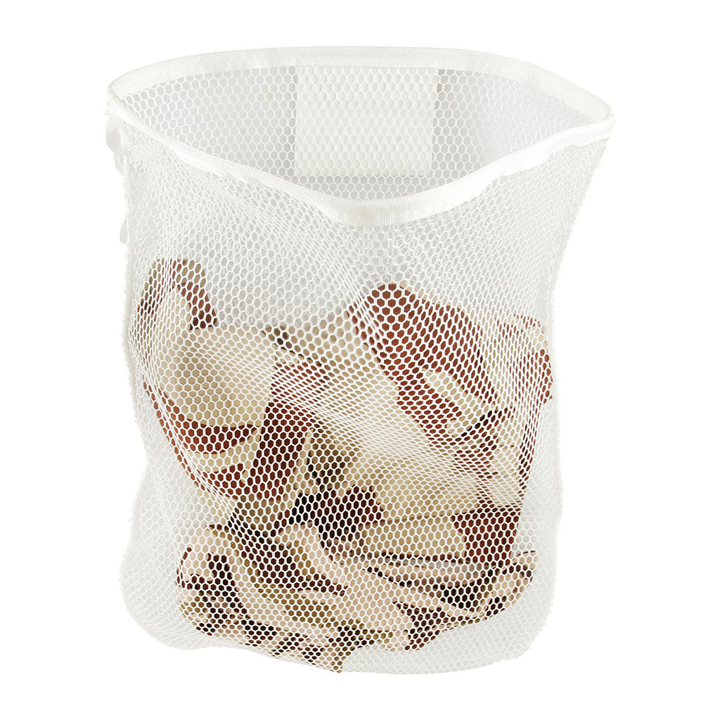 Sac à linge Ares en filet 50 x 70 cm fermeture à sangle et étiquette porte-nom