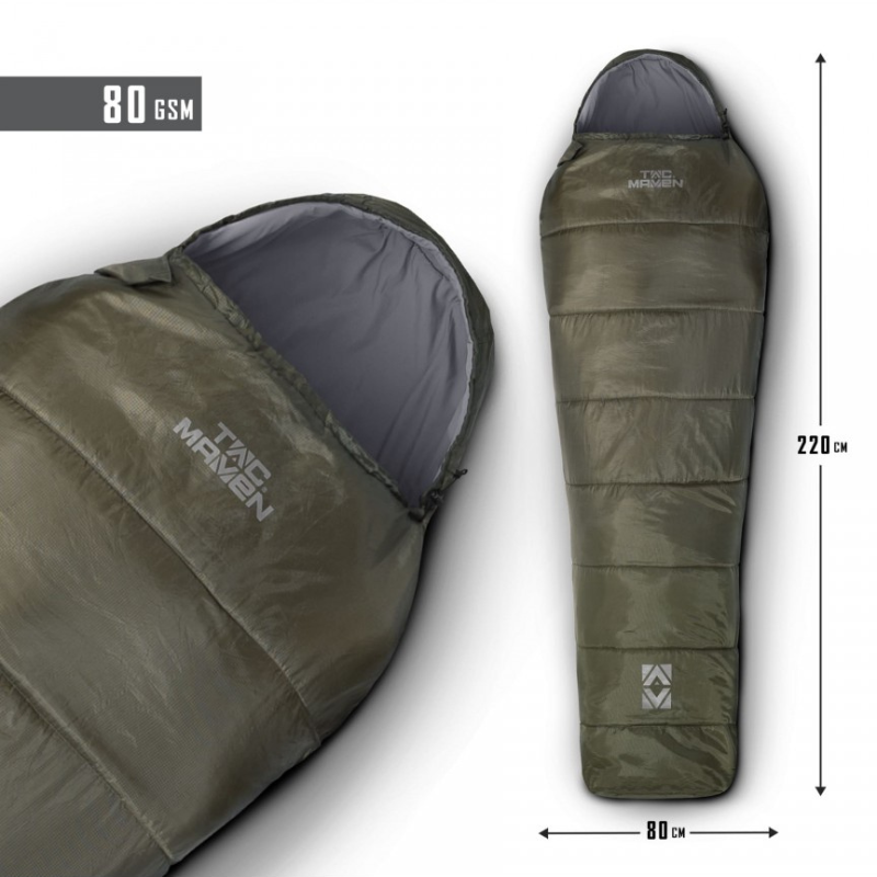 Sac de couchage d'été Pentagon Cocoon forme momie garnissage 80 g/m² 220 × 80 × 50 cm