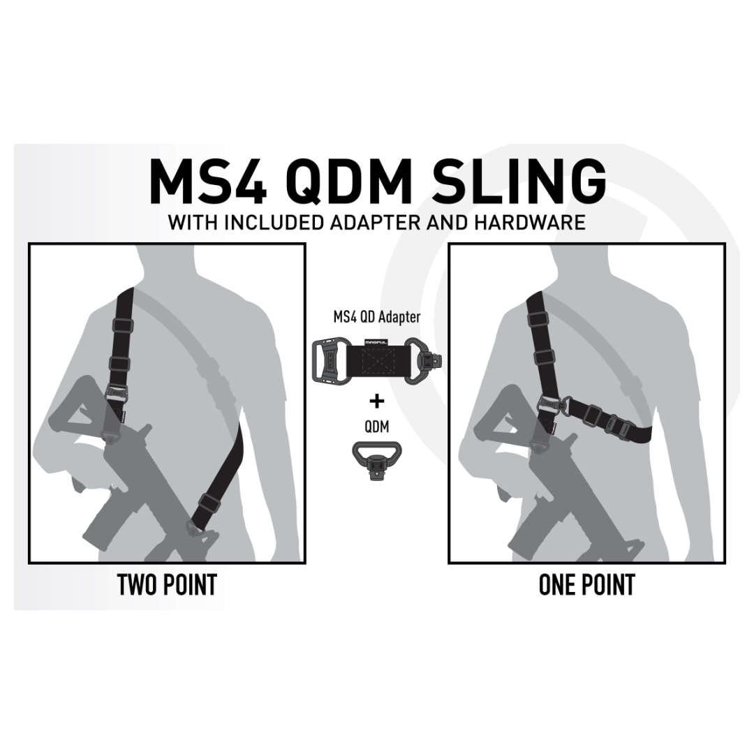 Sangle d'arme MS4 QDM Magpul convertible attaches acier QPQ largeur 31,75 mm