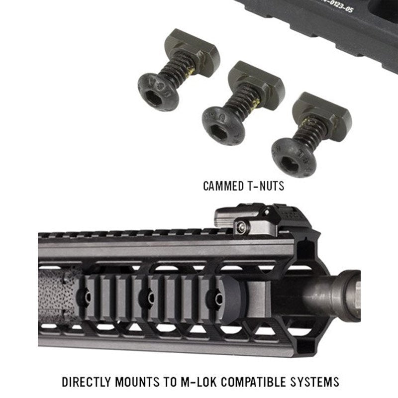 Section de rail Picatinny M-LOK Magpul aluminium 9 slots 10,4 cm visserie incluse