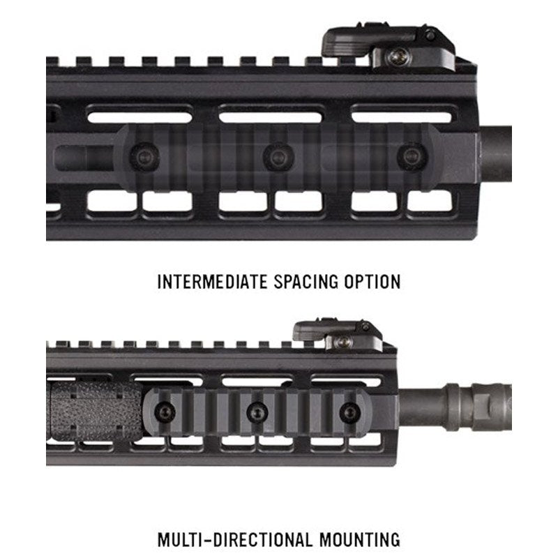 Section de rail Picatinny M-LOK Magpul aluminium 9 slots 10,4 cm visserie incluse